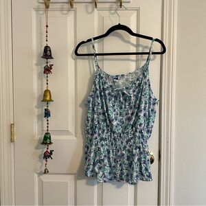 Old Navy Blue Tie Front Ruffled Camisole XXL